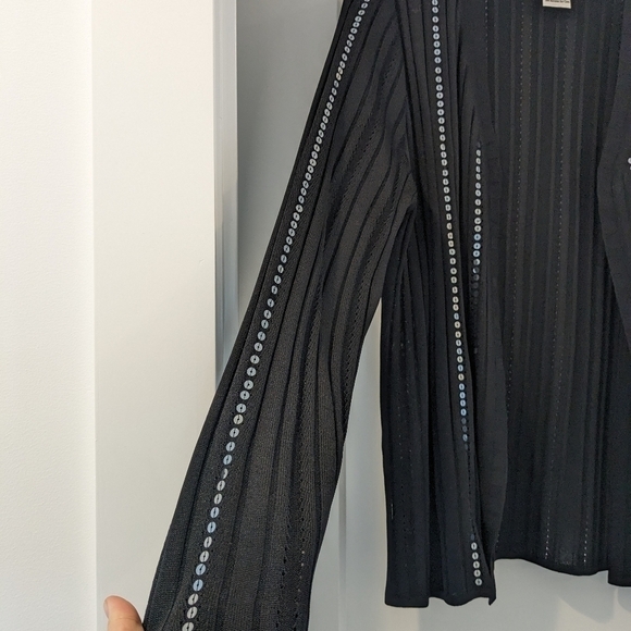 Exclusively Misook Open Sequined Cardigan - Picture 4 of 4
